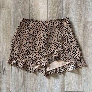 Cotton Candy LA Leopard Print Ruffled Skort Womens Size Extra Small Festival Y2K